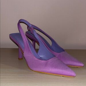 Women's Pink Slingback Pointed-Toe Heels